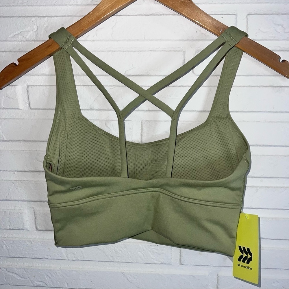 All In Motion Olive Green Light Support Racer Back Sports Bra, Women’s Size XS - Picture 4 of 5